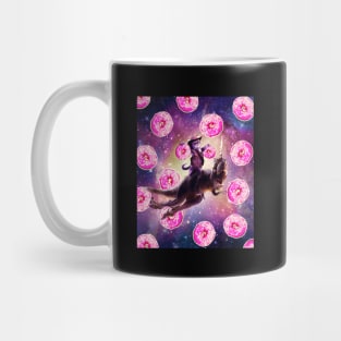 Cowboy Space Cat On Dinosaur Unicorn - Donut Mug